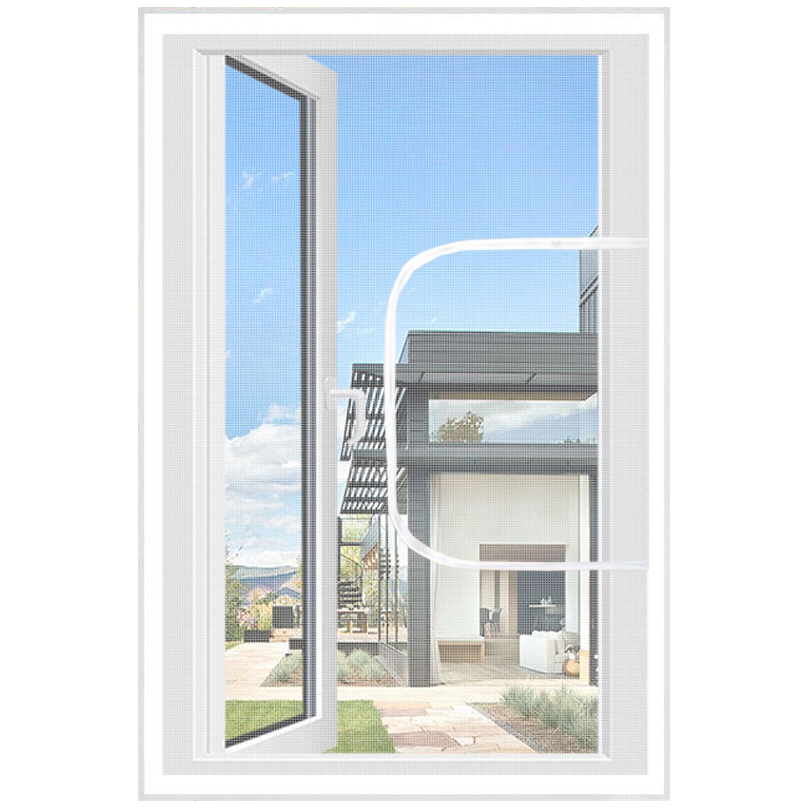 Custom Cat Proof Window Screen Mesh with Zipper Opening Self-Adhesive Cats Window Guard Net Heavy Duty Fly Window Screen Stop Cats Getting Out Window