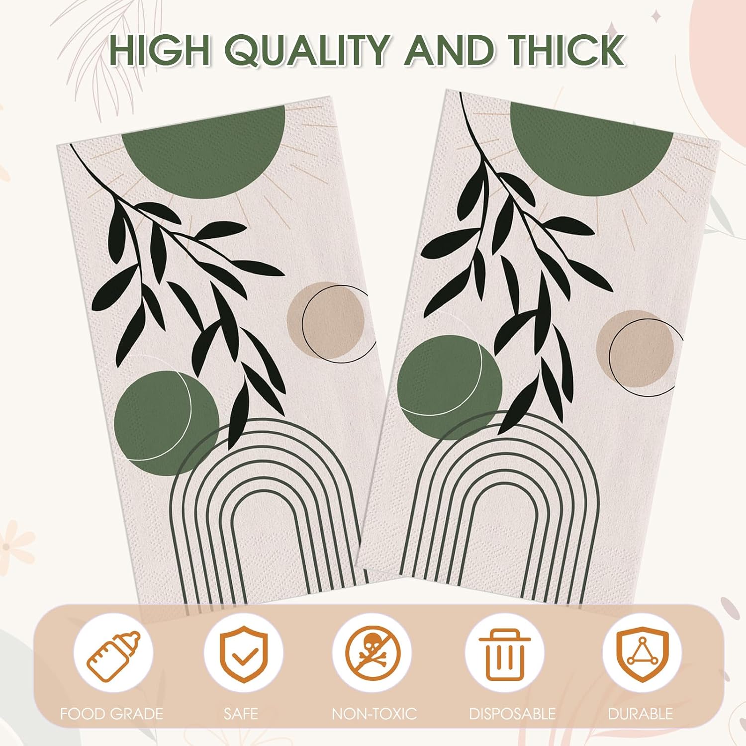 100Pcs Boho Napkins Disposable Hand Towels for Bathroom & Guest Use image 3