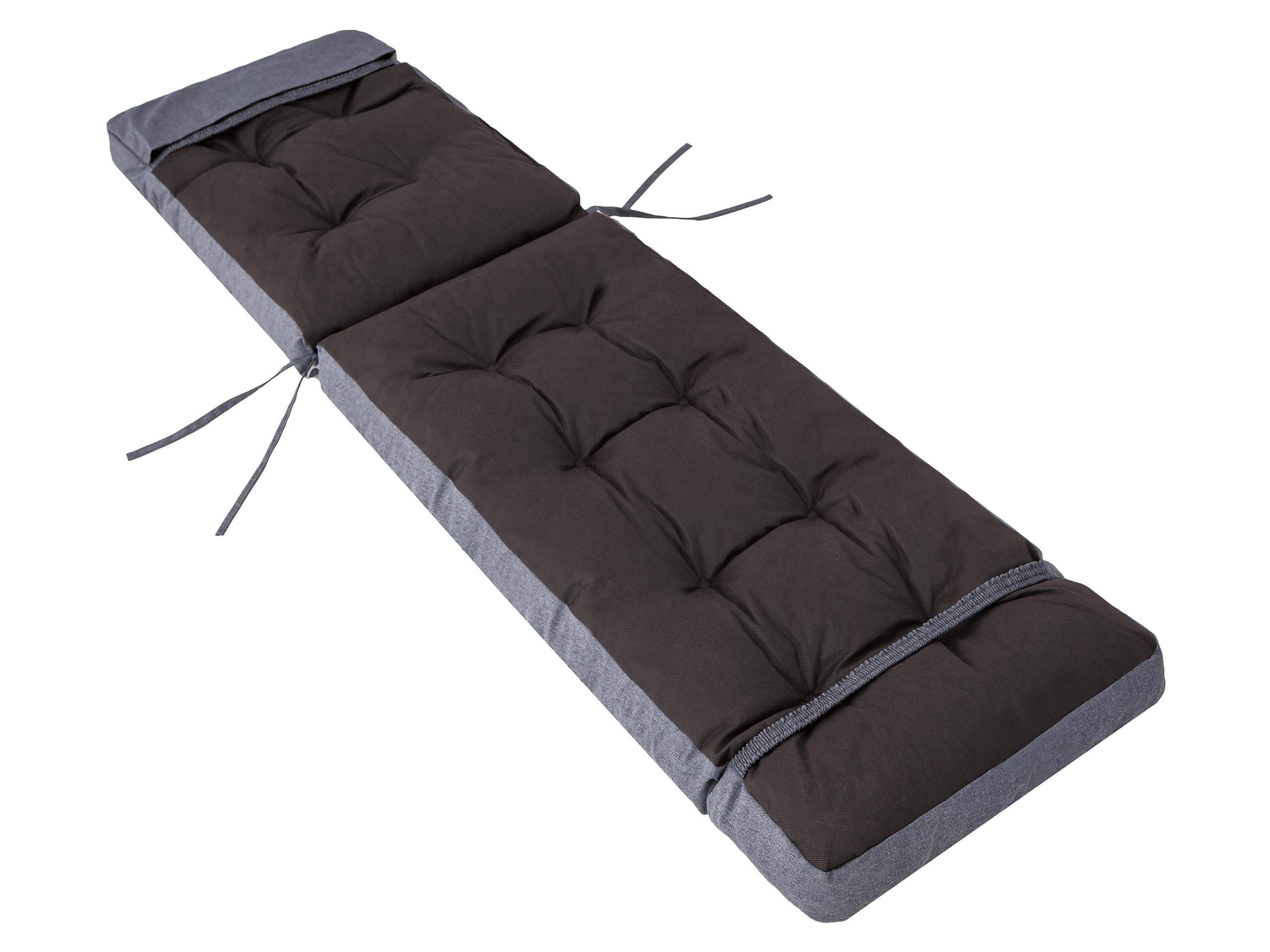 Cojín de Lujo para Tumbona de Jardín en Color Antracita 201x55x8 cm - Confort Premium para Patio y Balcón, Experiencia de Asiento Exterior Placentera y Elegante