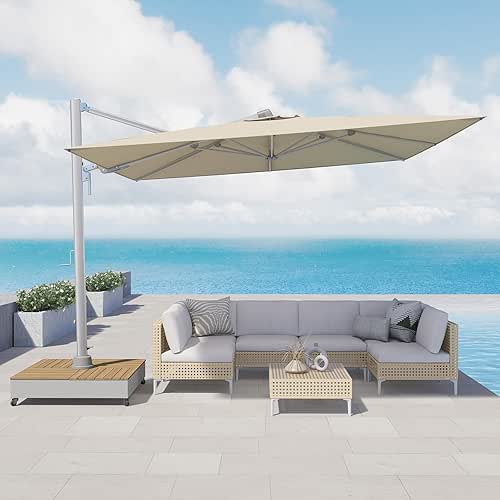 Grand patio 10x13 FT Patio Umbrella with Base, Acrylic Outdoor