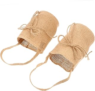 Veemoon 3 series Bolsa De Arpillera Para Accesorios De Fotografía Decoraciones Rústicas Para Bodas Cesta De Almacenamiento Cesta De Arpillera Cestas Para Pancartas Cesta 2 piezas x 3