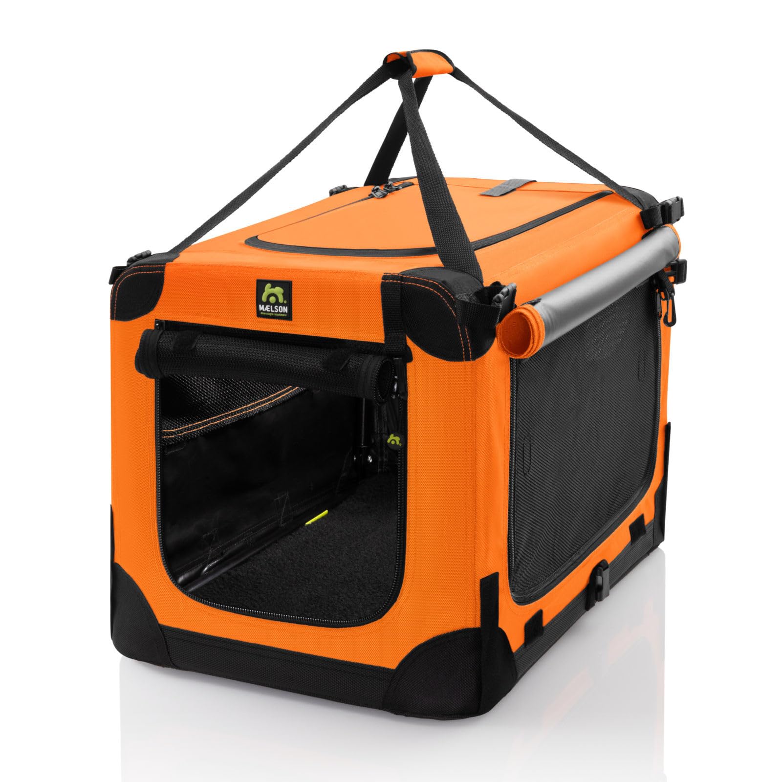 Maelson Soft Kennel Neon-Orange, 52 cm - Faltbare Hunde-Transportbox