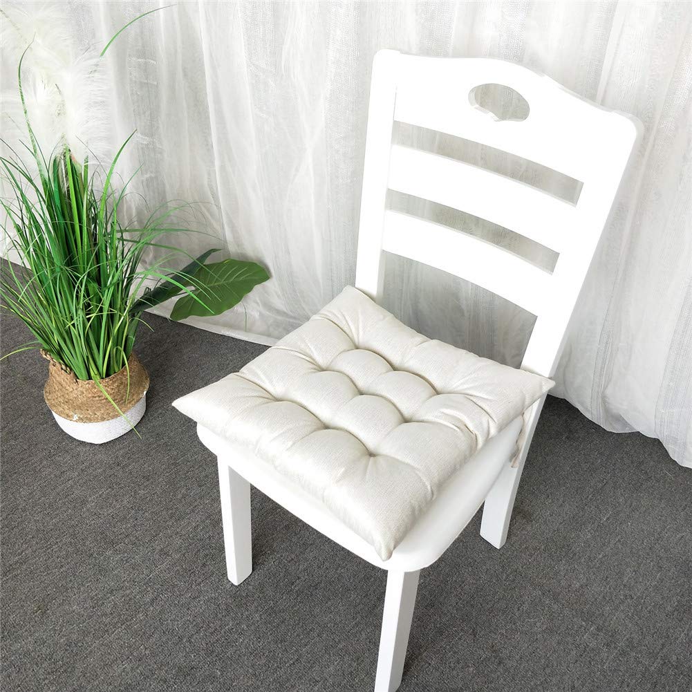 FANSU - 2 Cuscini Per Sedie In Lino Con Lacci 40x40x8cm - Morbido Imbottitura Per Interni Ed Esterni - Colore Azzurro - Foto 7
