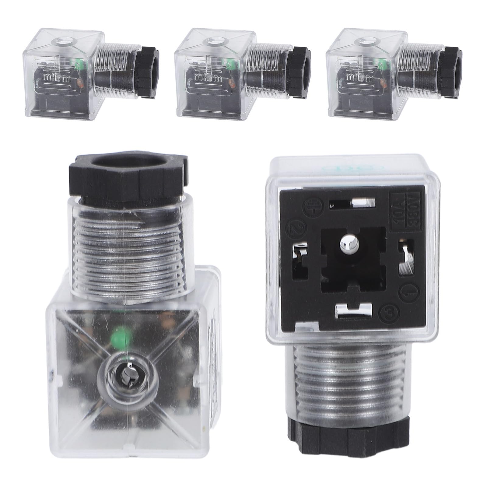 Conector de reparación de válvula solenoide industrial de 5 unidades con clavijas iluminadas