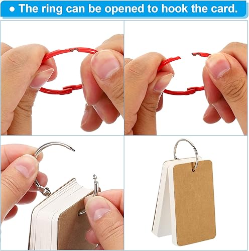 Miniatura 4 de PATIKIL Anillos de hojas sueltas de 1.8 pulgadas de diámetro exterior de 1.5 pulgadas, paquete de 20 anillos de acero para papel, álbum de recortes,