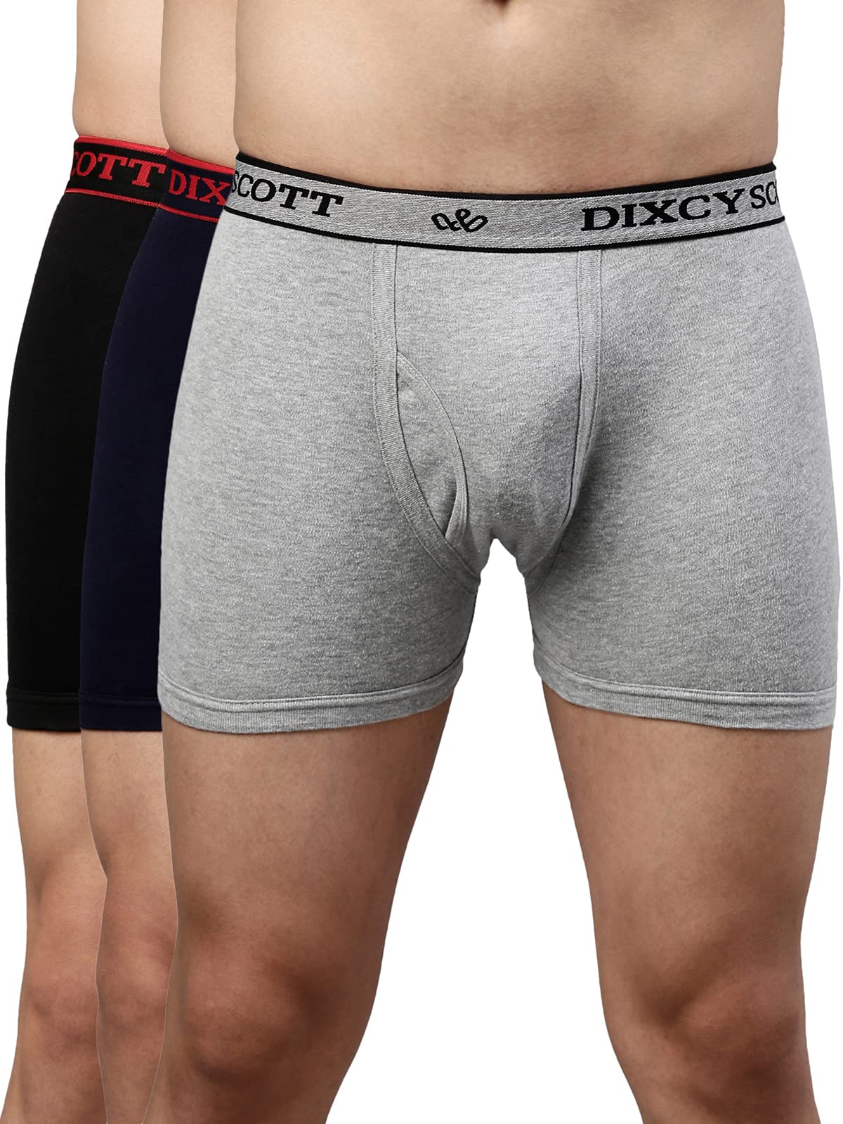 Dixcy ScottCotton Originals Men's Trunk Modern Fit Solid Innerwear - Titan Trunk (Pack of 3)