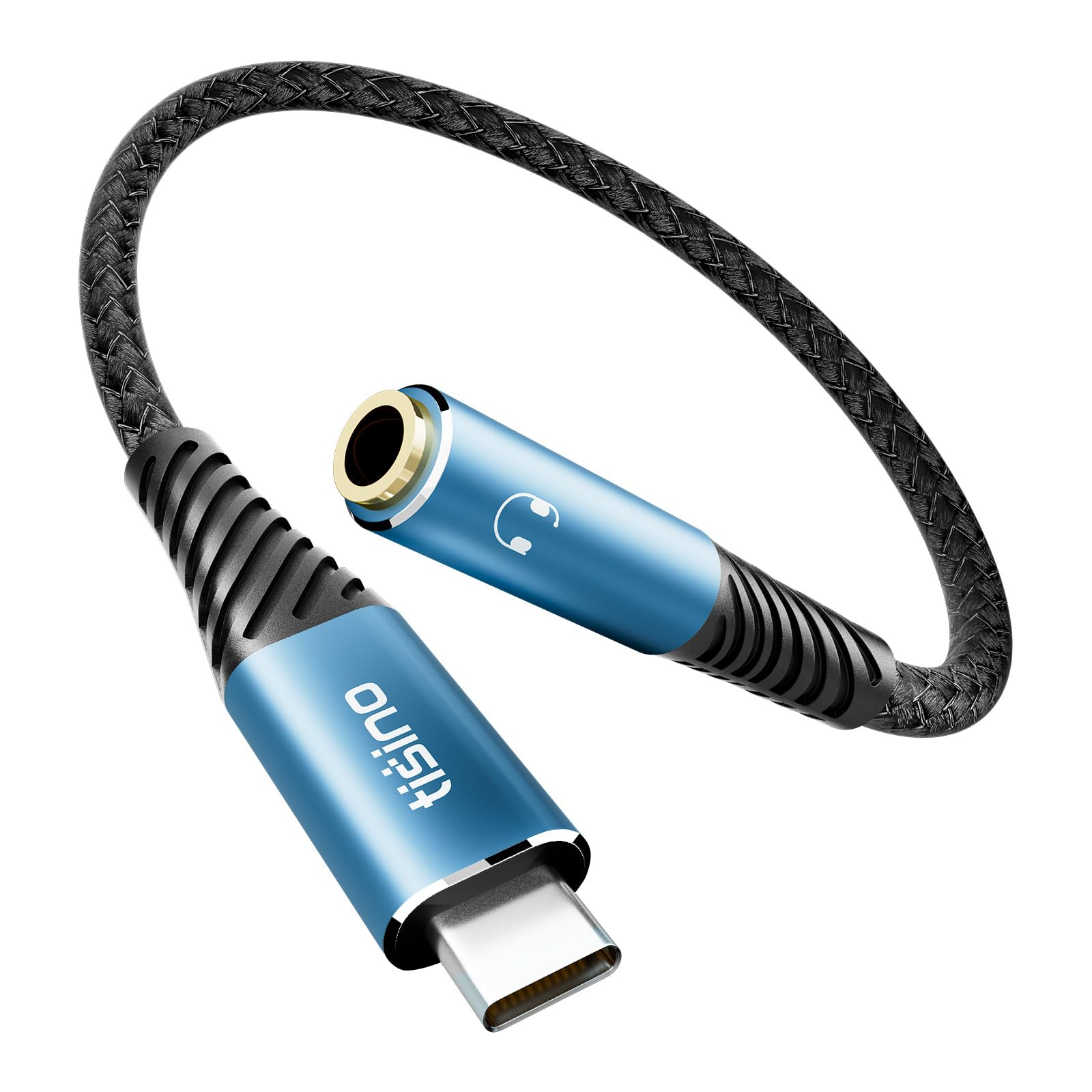 Tisino Adattatore da USB C a jack per cuffie TRS 3,5 mm (1 m) cavo USB C AUX femmina 384 kHz/32 bit per iPhone 16/15 Samsung S20/S20 Ultra Pixel 4/4XL