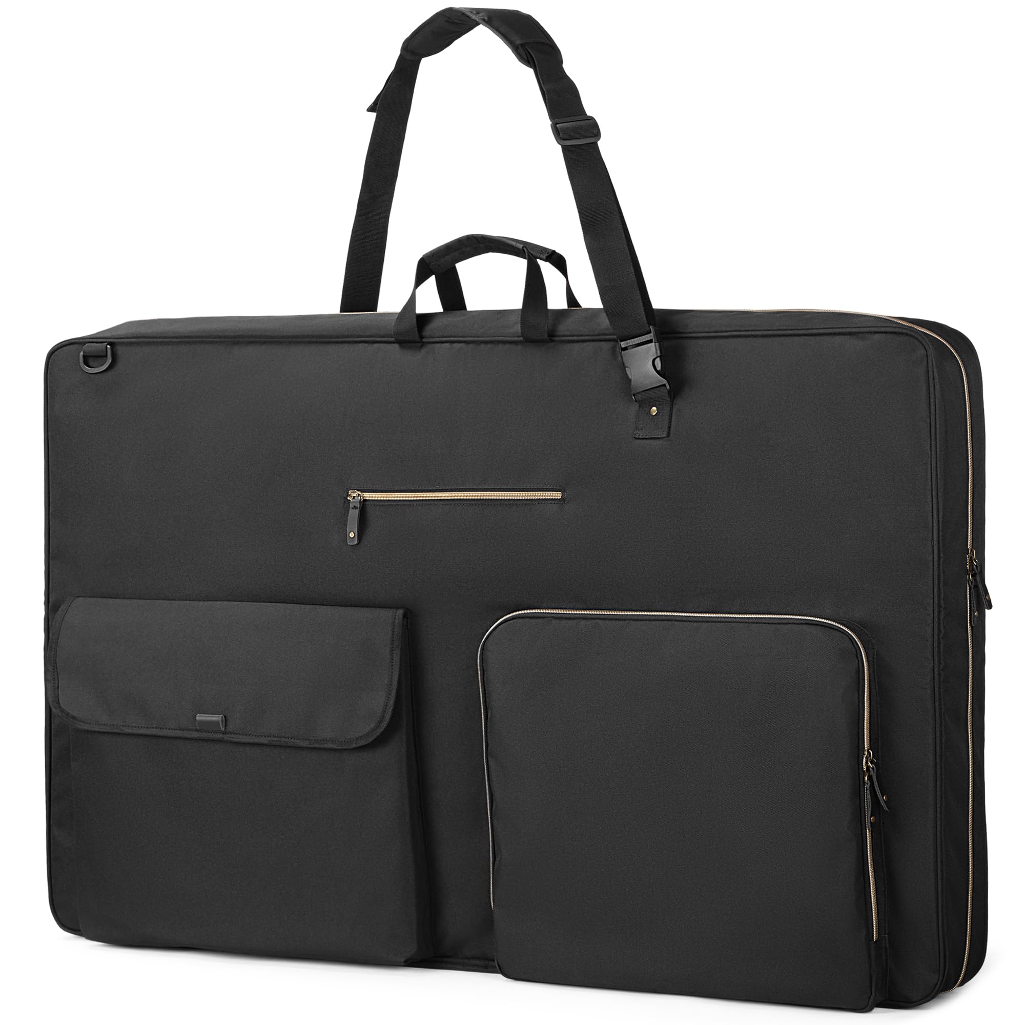 Damero A1 Sacs de Transport pour Fournitures d'art, Portefeuille d'artiste, étui pour Fournitures de Croquis, Grand étui pour tampons de Peinture, Organisateur d'artiste, Noir