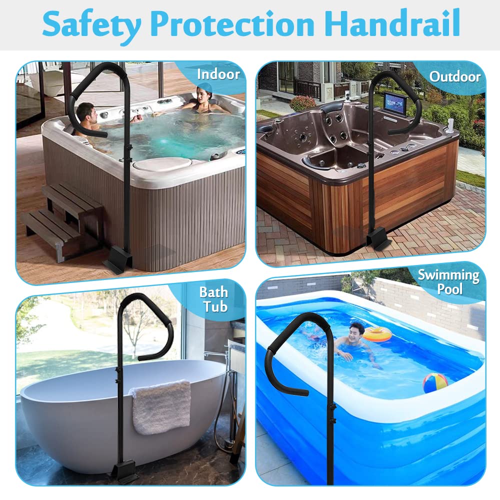 Tub Hand Rails Snapklik.com : Hot Tub Handrail Slide Under Spa Hand Rail Side Grab Bar ...