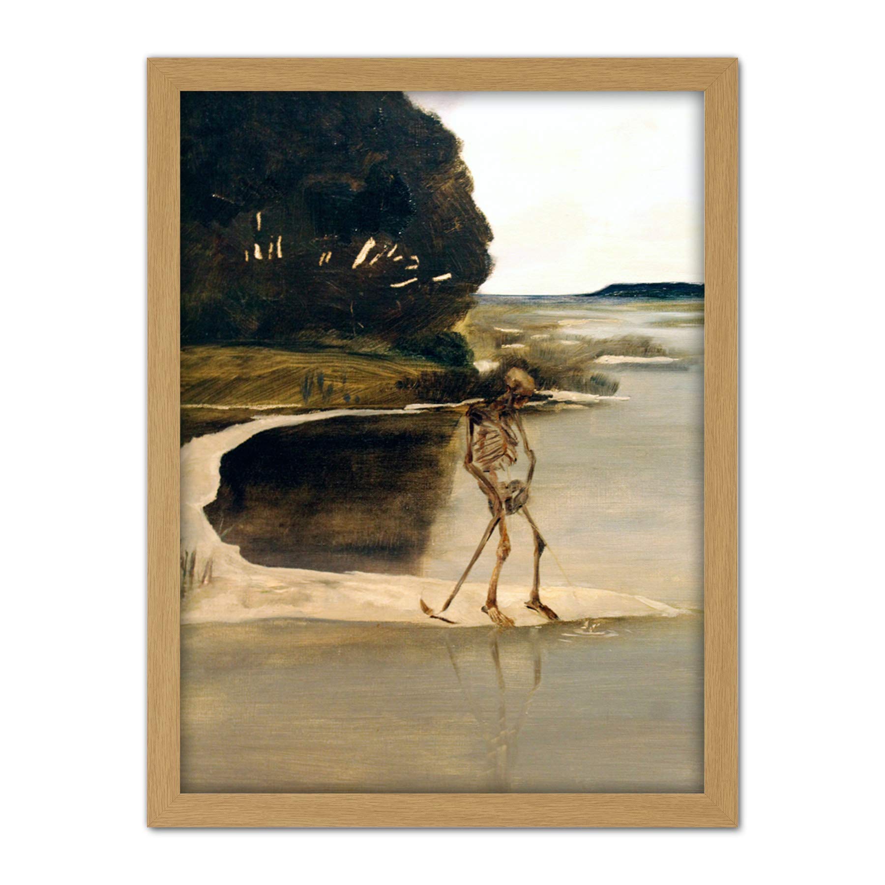 Artery8 Klinger Death By The Water Painting Artwork Framed Wall Art Print 18X24 Inch