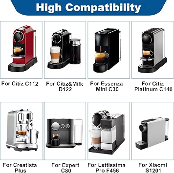 Reusable Espresso Capsules Refillable Coffee Pods for Nespresso OriginalLine, 2 Pods, 100 Lids