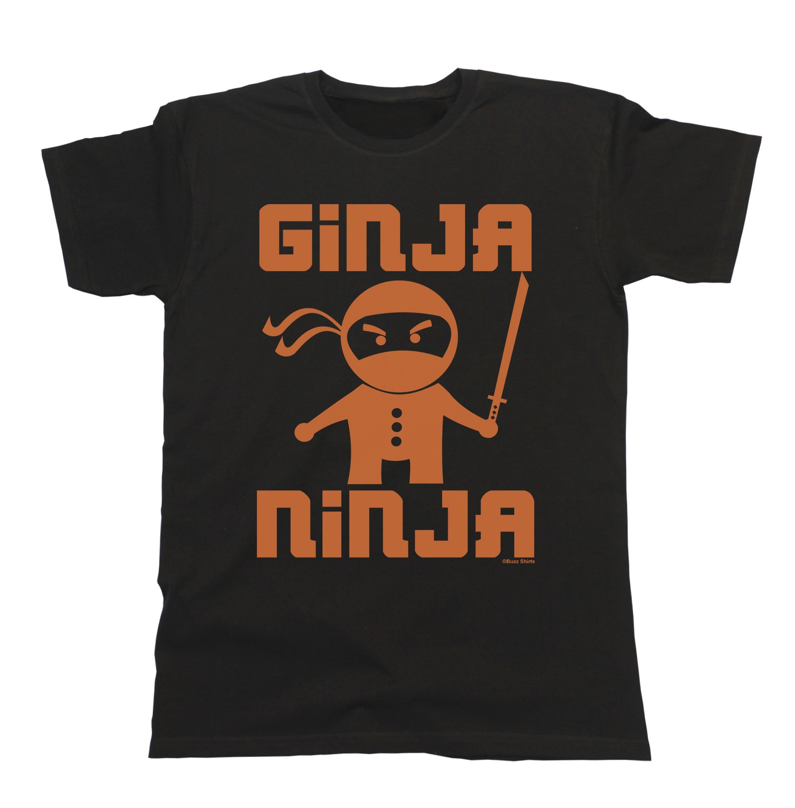 buzz shirts Ginja Ninja - Boys or Girls Funny Novelty Slogan Ginger Kids T-Shirt