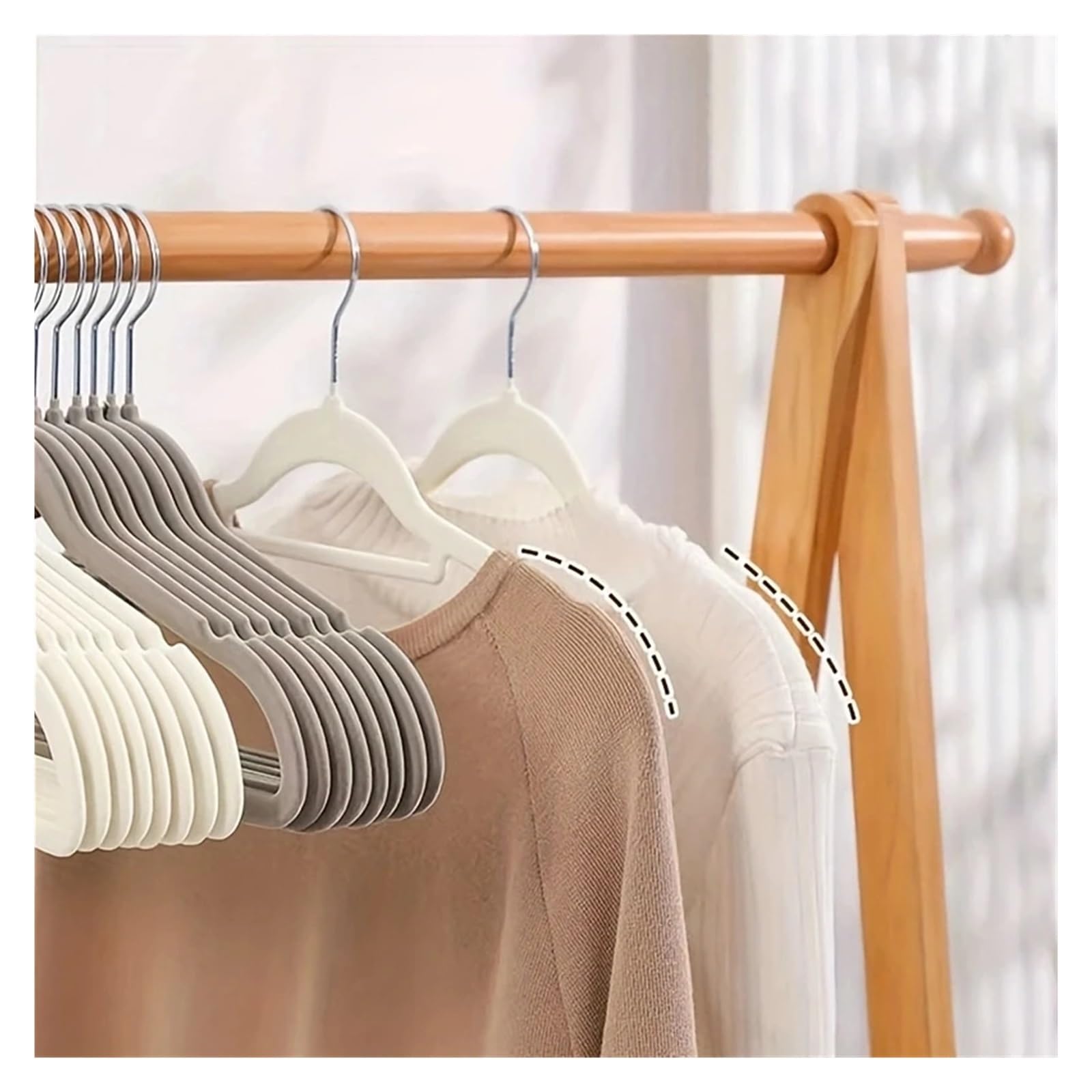 Juego de 10 perchas antideslizantes, diseño plegable que ahorra espacio, ideal para uso doméstico, evita marcas de hombros y mantiene la ropa organizada