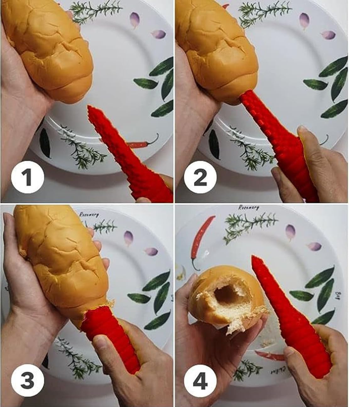 Relleno para perros calientes ABS 2 piezas perforador bollos barbacoa