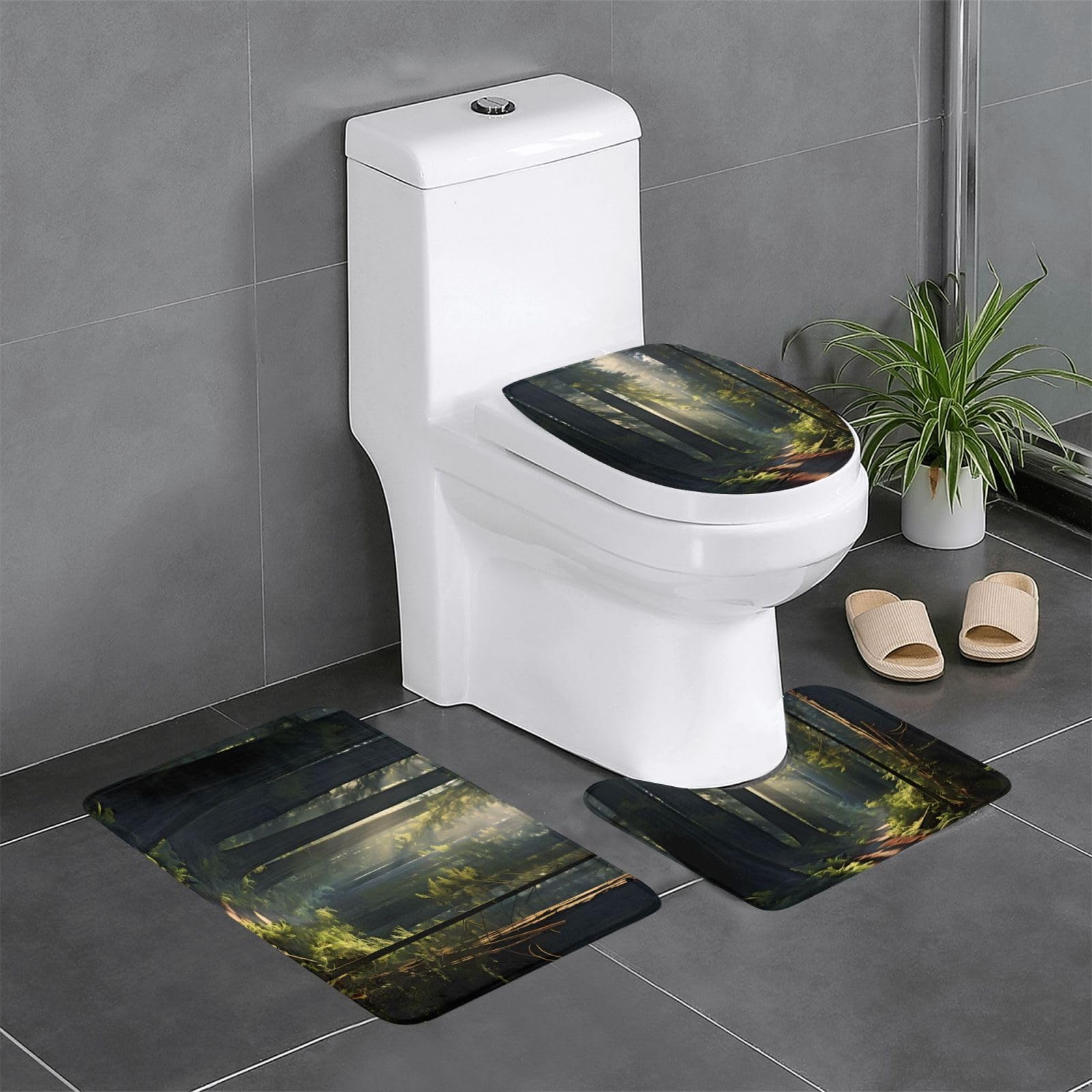 Tapis de salle de bain California Redwood pour créer une ambiance de forêt naturelle
