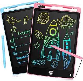 2 Pack LCD Writing Tablet, Electronic Drawing Writing Board, Erasable Drawing Doodle Board, Doodle Pad Toys for Kids Adults Learning & Education, 8.5IN(Blue+Pink)
