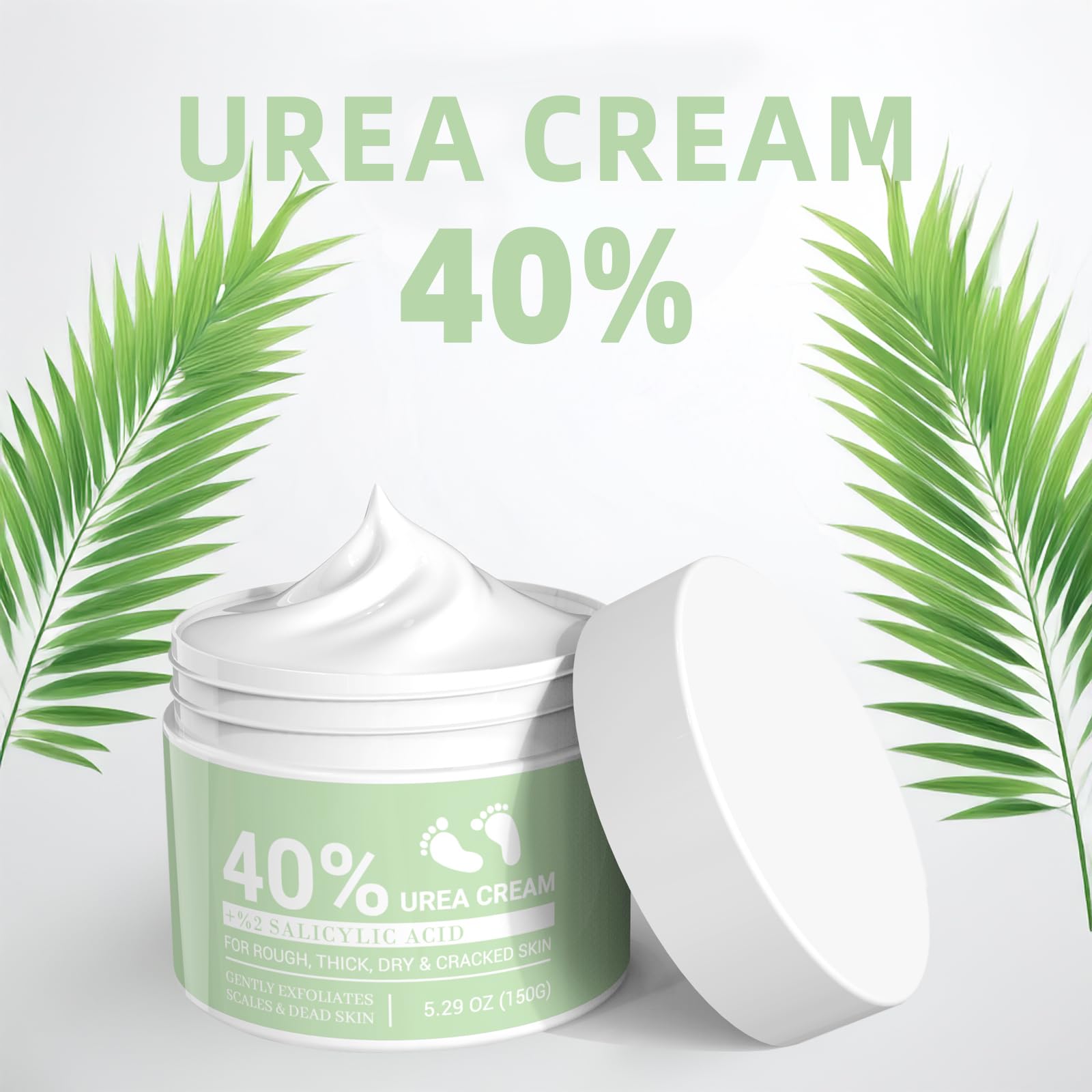 Crema Urea al 40%, Crema Piedi Secchi Sscrepolati, con Acido Ssalicilico al 2% e Aloe Vera per Un'idratazione Profonda, per Piedi, Mani, Talloni, Gomiti, Unghie e Ginocchia