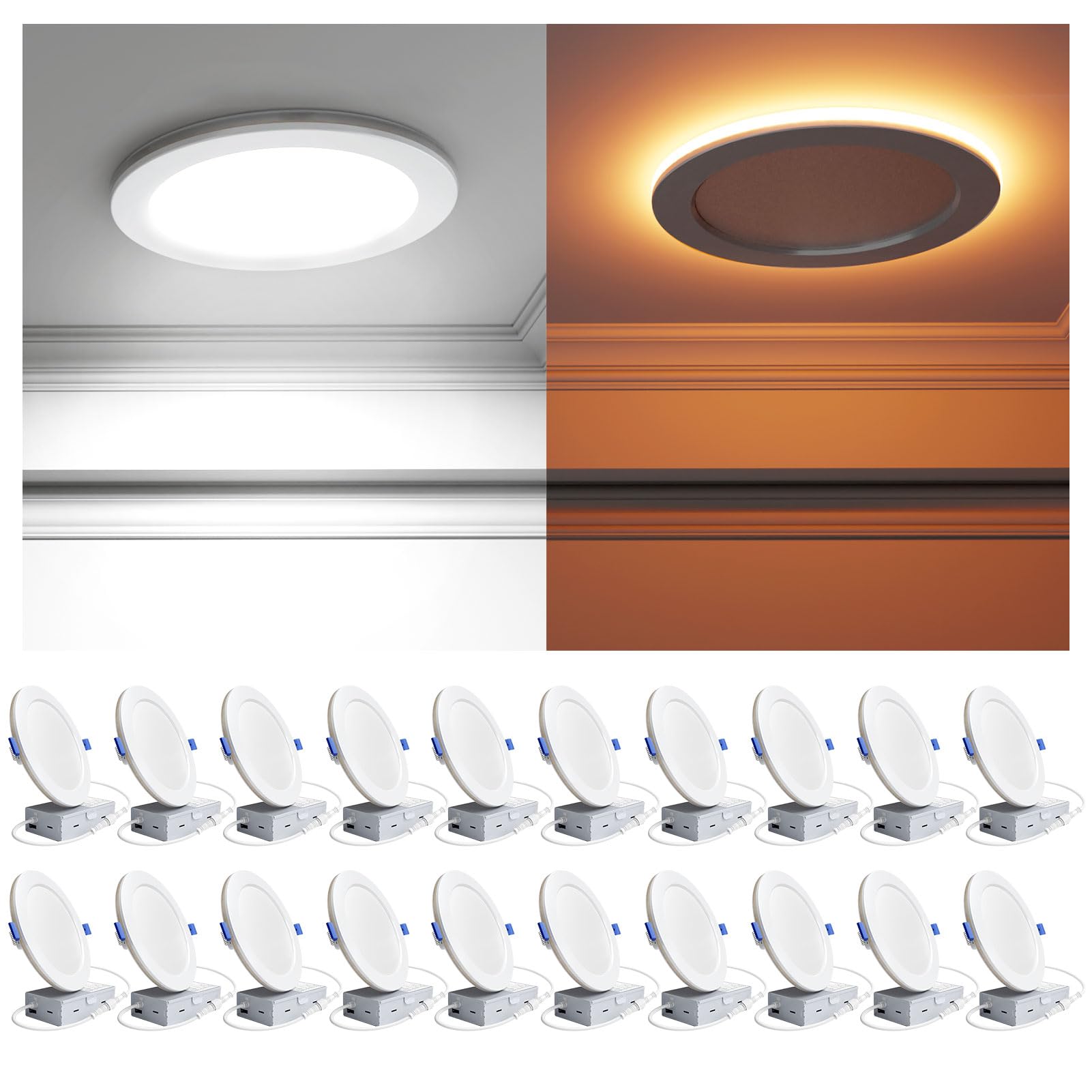 Ensenior 20 Pack 4 Inch LED Recessed Ceiling Light - recessed lighting | Mubboo