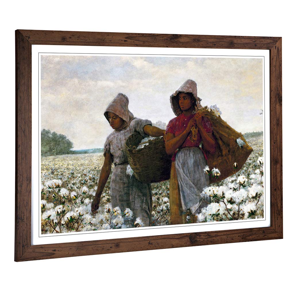 Big Box Art Framed Print of Winslow Homer The Cotton Pickers Design | Wall Art Picture | Home Decor for Kitchen, Living Room, Bedroom, Hallway, Walnut, A2 / 24.5x18 Inch / 62x45cm