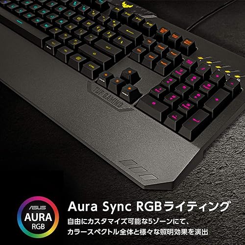 Miniatura 3 de ASUS Teclado para juegos de PC RGB de membrana mecánica - TUF K5 Memoria integrada programable Controles multimedia dedicados iluminación RGB Aura