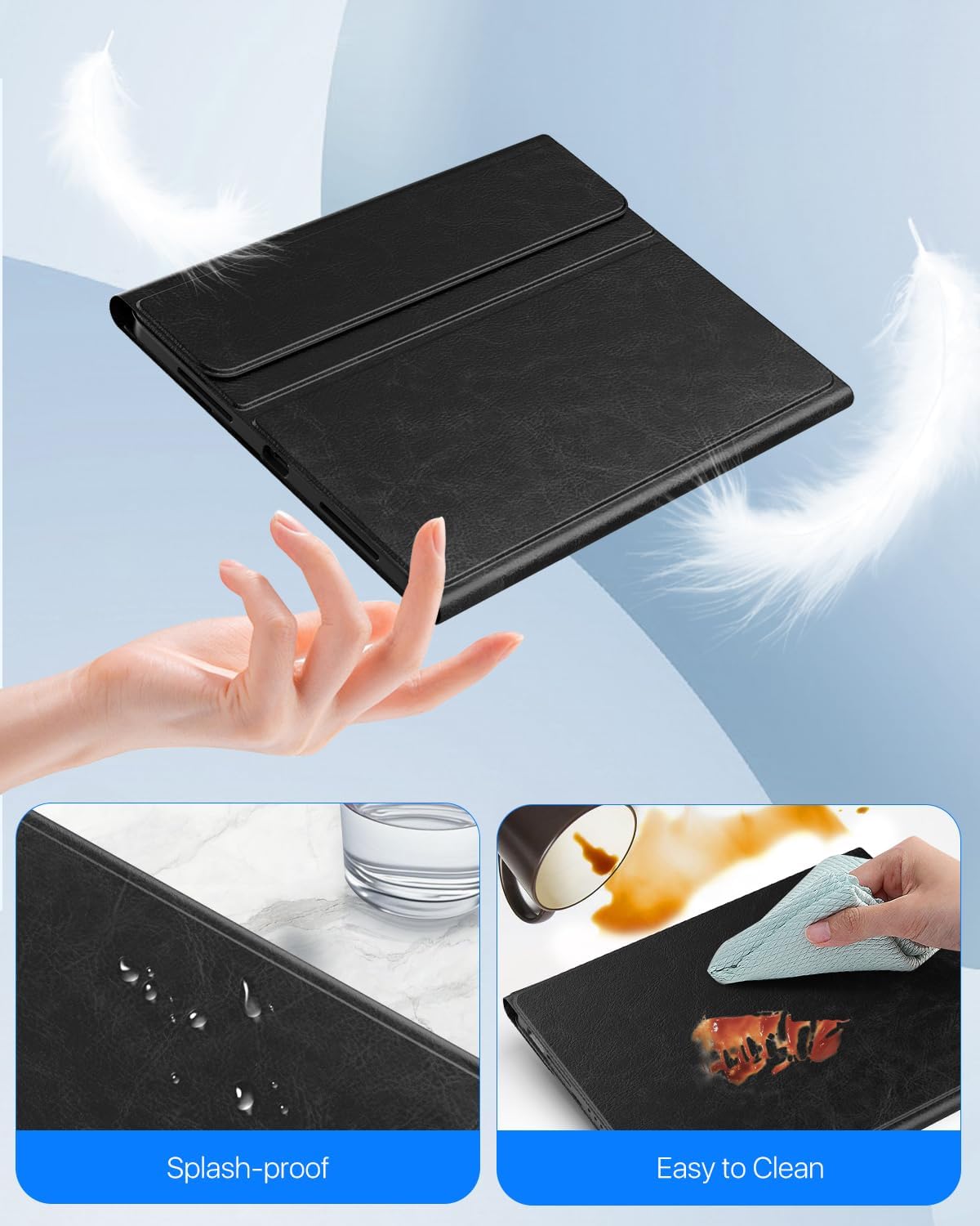 MoKo for iPad Air 11 Inch Case with Keyboard 7th/6th Gen(M4/M3-2026/2025/2024), iPad Air 5th/4th Gen Case 2022/2020 10.9'' with Pencil Holder, Multi-Angle Detachable Bluetooth Keyboard, Black