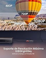 Vista 3 de ABLEWE Convertidor RCA a HDMI, Convertidor AV a HDMI, Adaptador de vídeo y audio convertidor Mini RCA compuesto CVBS 1080P compatible con PAL/NTSC