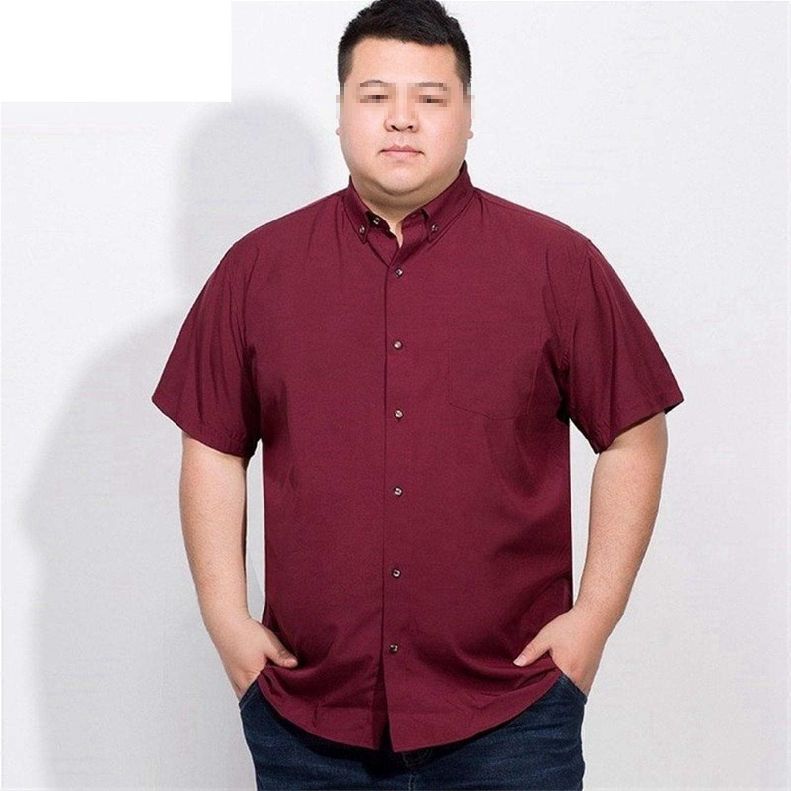 Camisas de vestir de boda para hombre, manga corta, talla grande, formal