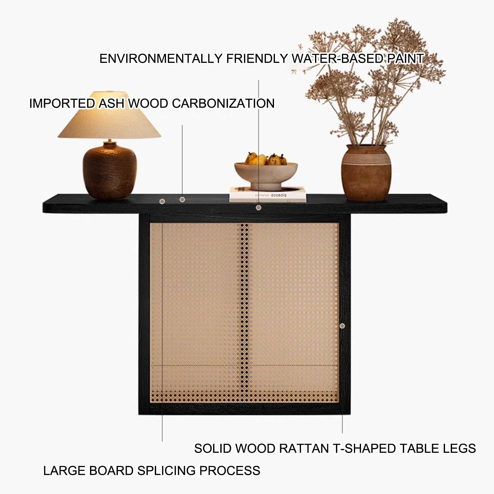 Mesa consola de entrada estilo granja, mesa auxiliar rectangular de madera para sofá, mesas auxiliares estrechas de madera, para sala de estar, pasillo, vestíbulo, decoración estilo granja (138 cm/5