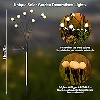 Vista 4 de ASMAD Luces solares para exteriores (paquete de 6, 48 LED), luces solares de jardín, decoraciones al aire libre, luz de luciérnaga para decoración