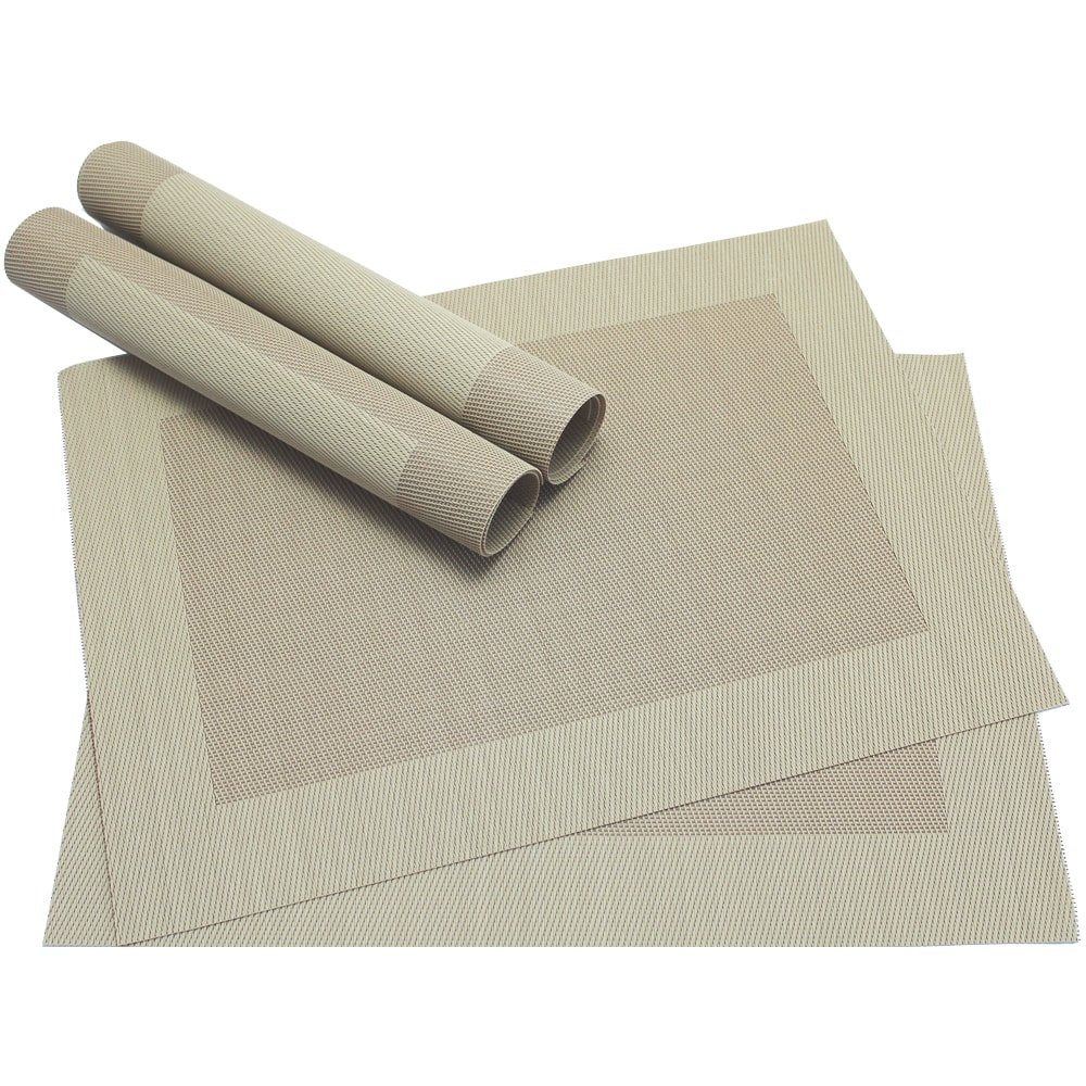 Matches21 Set 4 Tovagliette Americane In Tessuto Plastica 46x33 Cm | Borda, Qualità Alta, 18 Colori, Arancione, Lavabili E Anti Macchia