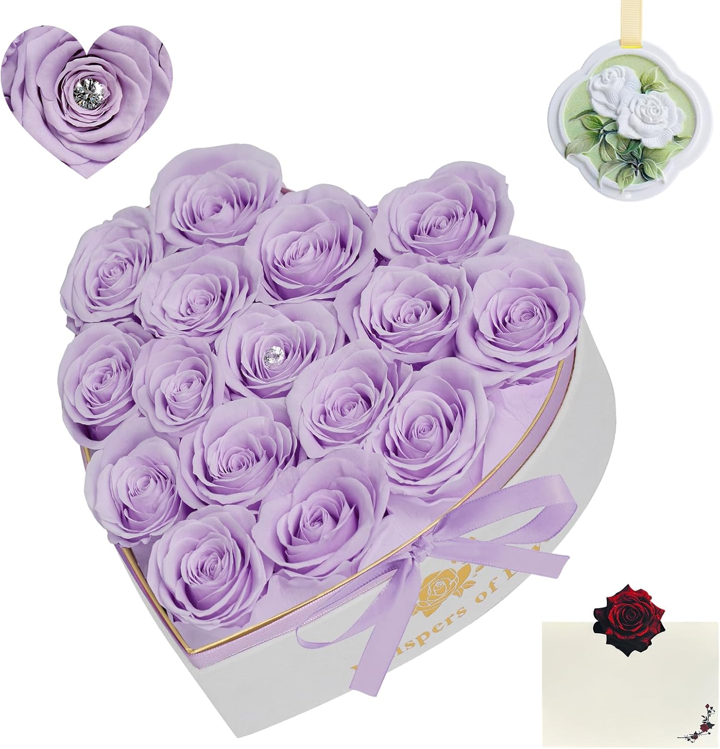 Luxury Preserved Roses – Forever Real Roses Flowers for Delivery in a White Box, Preserved Flowers Birthday Gifts for Women Mom Wife, Ideal for Anniversary (Purple 16 Roses, 16 Roses)