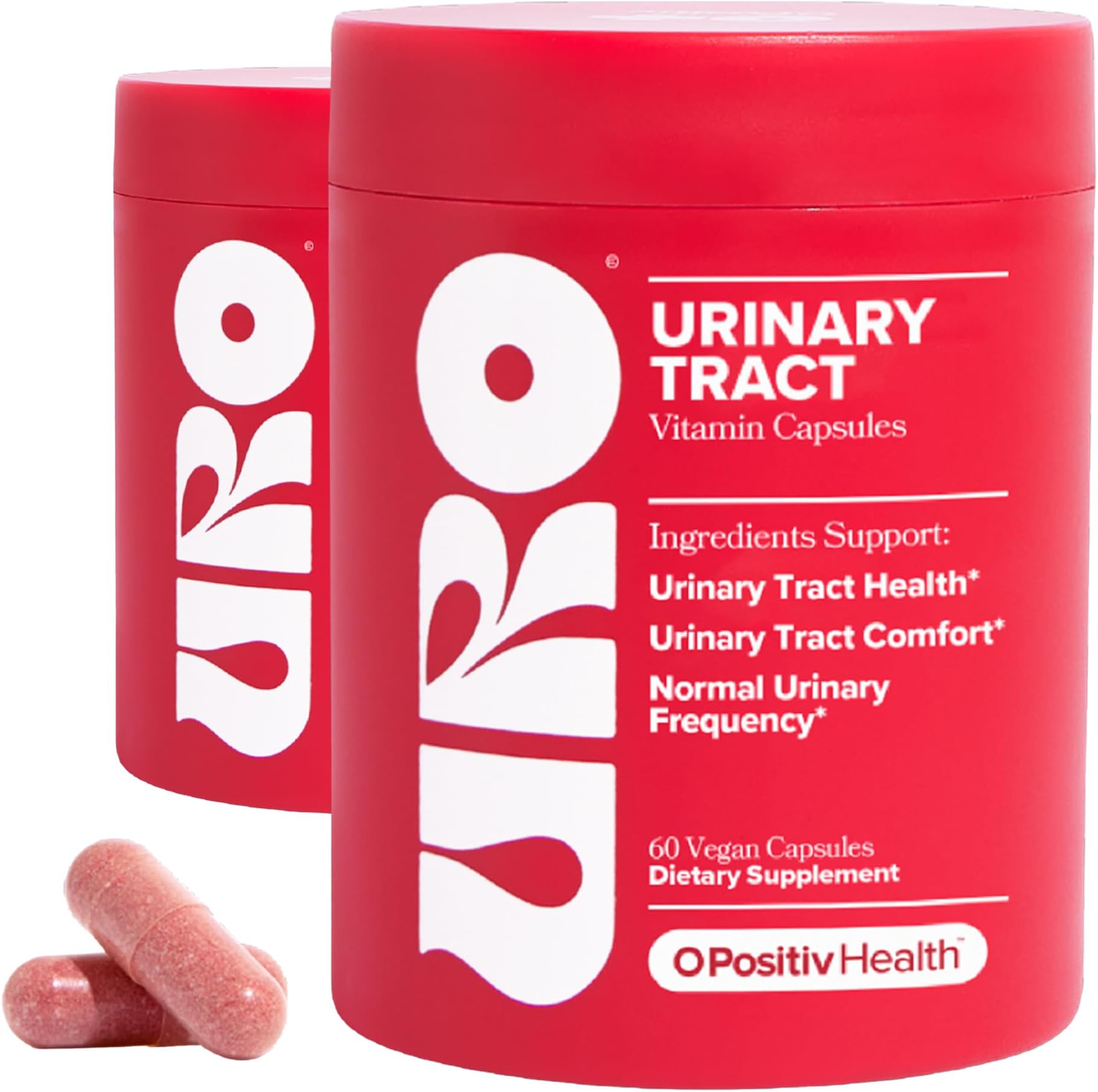 URO Urinary Tract Health Supplement for Women, 60 Count (Pack of 2) - Urinary Support Vitamins with Pacran Complete Cranberry Extract, D-Mannose, & Vitamin C - Vegan & Gluten-Free