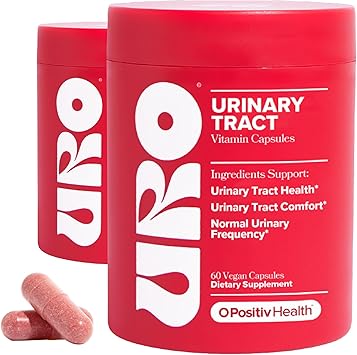 O Positiv URO Urinary Tract Health Supplement for Women, 60 Count Pack of 2 - Urinary Support Vitamins with Pacran Complete Cranberry Extract, D-Mannose, Vitamin C - Vegan & Gluten-Free