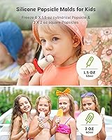 Vista 3 de Moldes de Paletas para Niños, 9 Piezas Moldes de Paletas de Silicona Sin BPA Fabricante de Paletas Moldes de Polos de Hielo Fabricante de Polos
