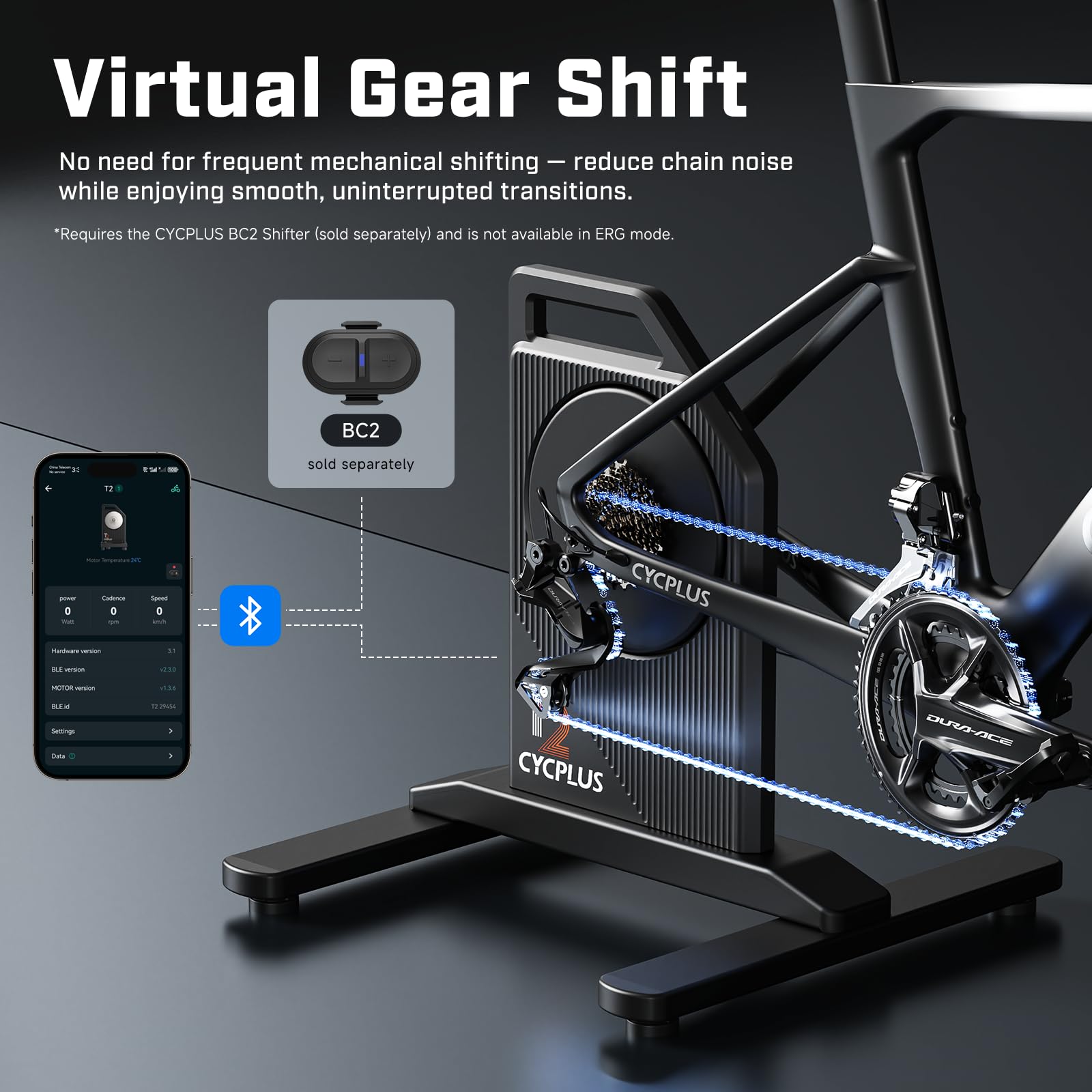 CYCPLUS T2H スマートトレーナー CYCPLUS T2H Smart Bike Trainer - 2200W Brushless Motor, 20