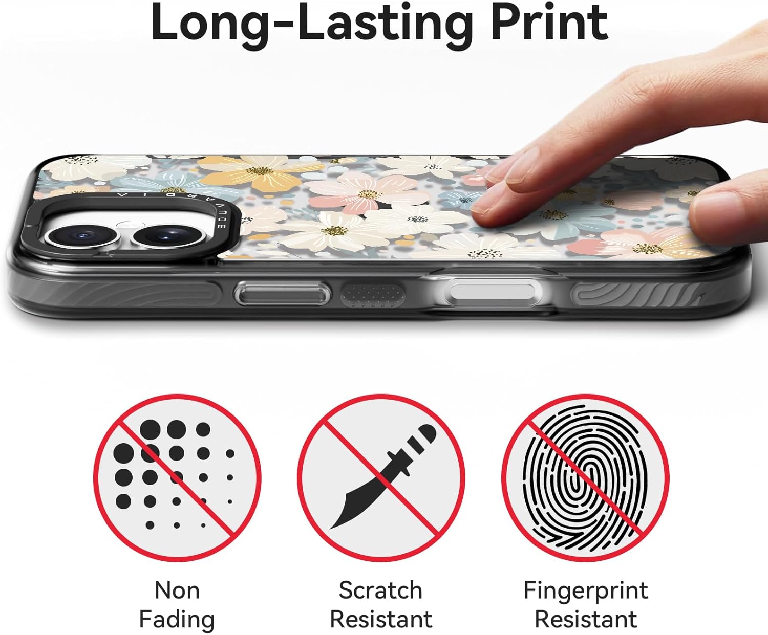 Bouvardia for iPhone 17 Case, Cute Design for Women & Girls, Protective & Aesthetic, Floral Theme - Flowers Blossoming (Gray Bumper) - Image 4