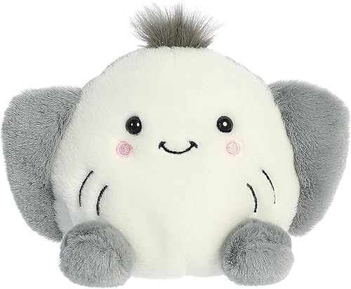 Aurora® Adorable Palm Pals™ Flapjack Stingray™ Animal de peluche, diversión de bolsillo, juego sobre la marcha, blanco, 5 pulgadas