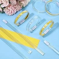 Vista 7 de Geyee 10 bandas tubulares impermeables para muñecas, banda médica con múltiples inserciones, información de color, pulsera de plástico reutilizable