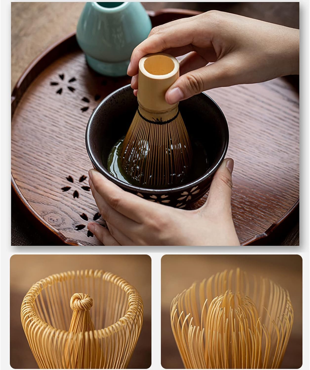 8-piece Matcha Whisk Set - Handmade Japanese Tea Kit with Bowl, Bamboo Whisk, Scoop, Holder, Can & Tray - Perfect for Authentic Matcha Preparation A