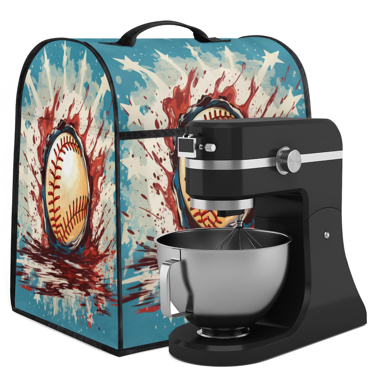 Coffee Maker Cover Sports Baseball Kitchen Appliance Covers Small Appliance Covers Blender Cover Juicer Cover Dust Covers for Kitchen Appliances with Top Handle and Pockets,Washable,C796