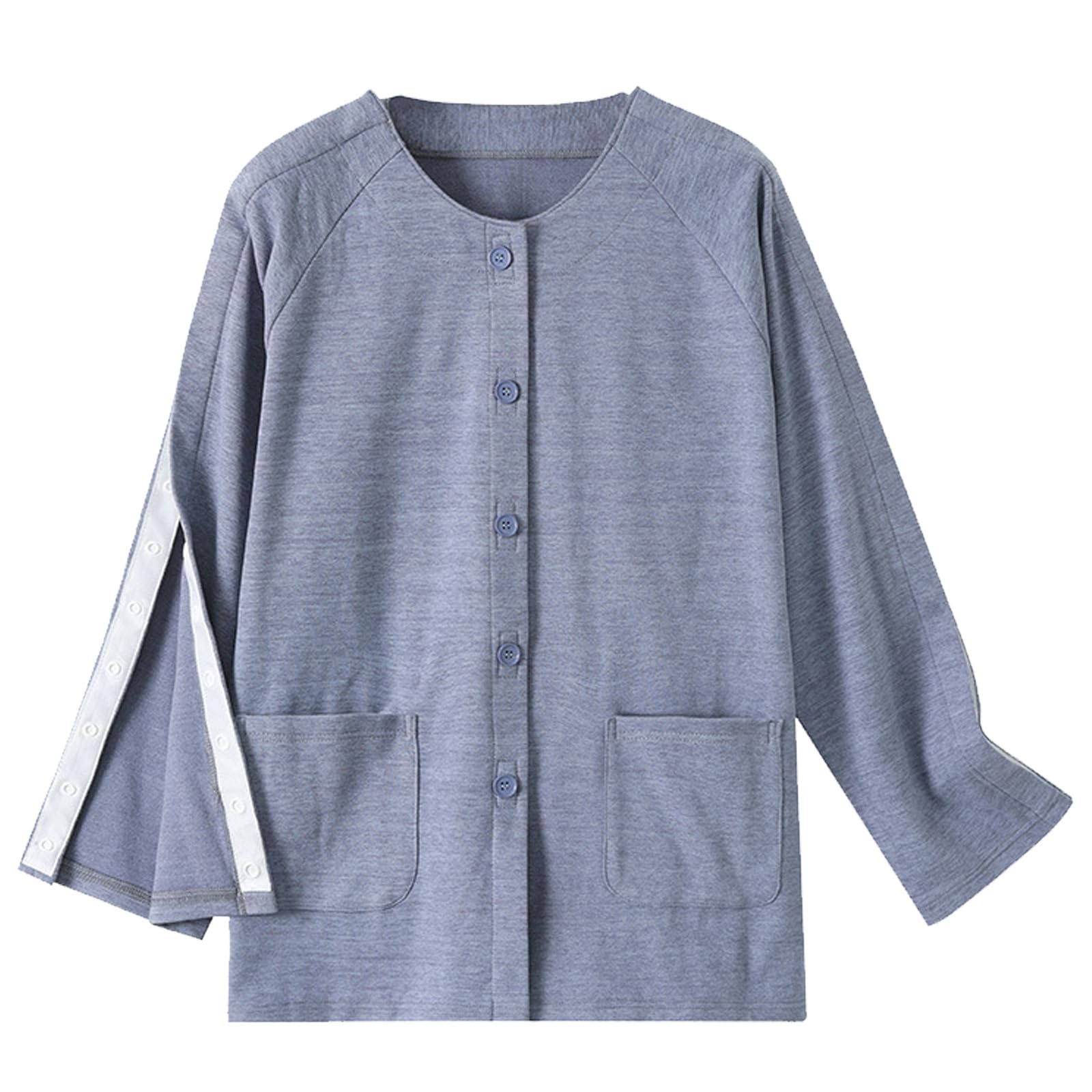 Ropa para el cuidado del paciente, Medical Patient Clothes For Bedridden And Post Surgery In Pink And Grey, Multiple Sizes(Grijs,XXL)