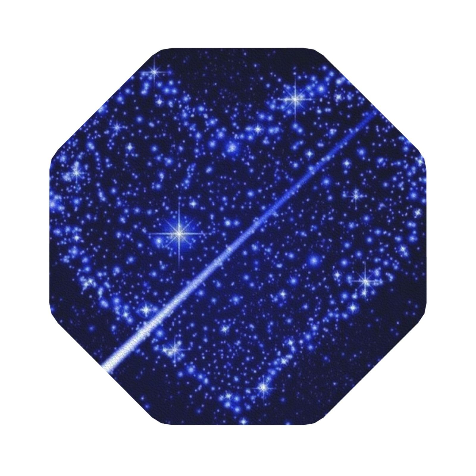 Shooting Star Heart PU Leather Coasters Set of 6 Octagon Drink Coasters