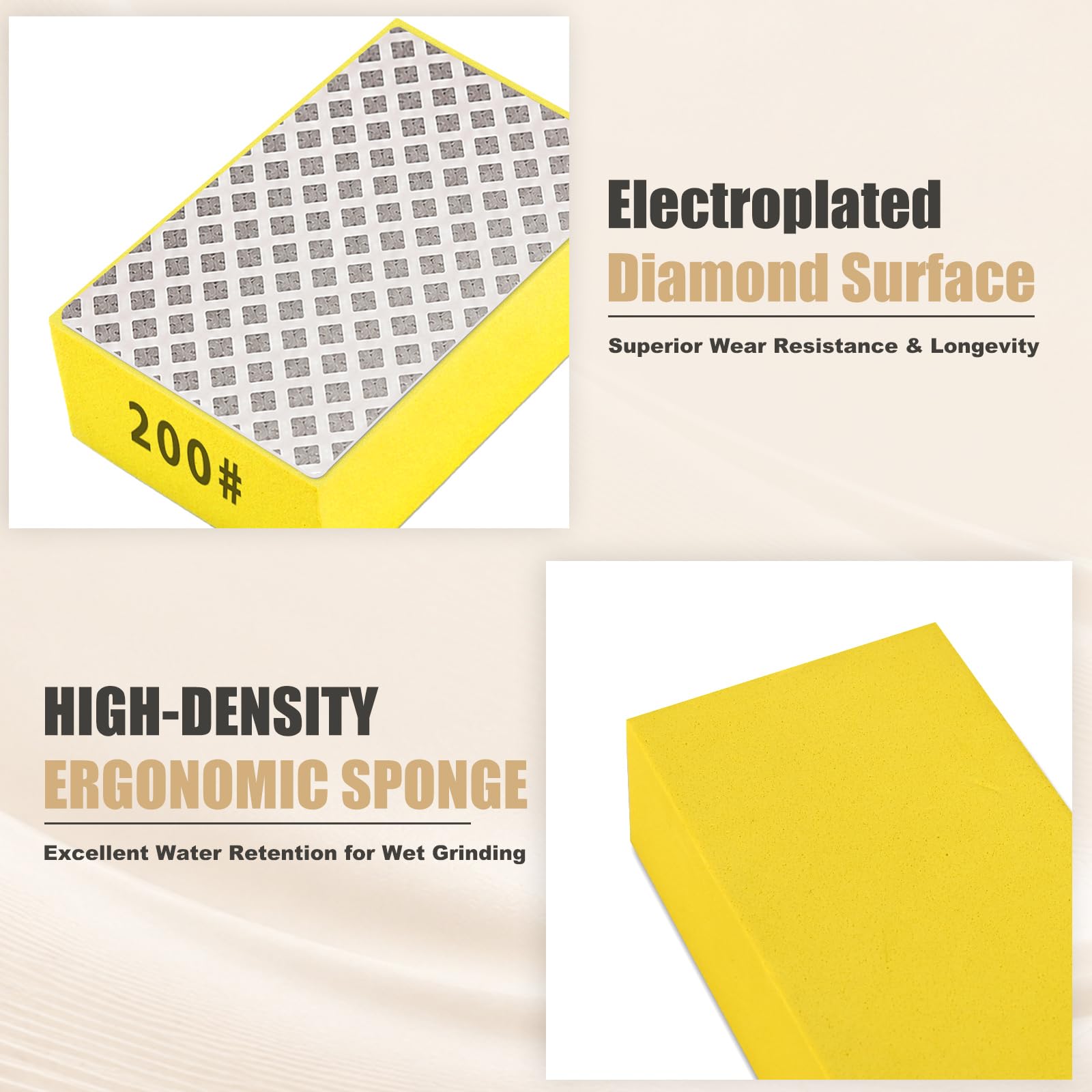 Diamond Sanding Blocks - Polishing Pads for Tile & Glass -5