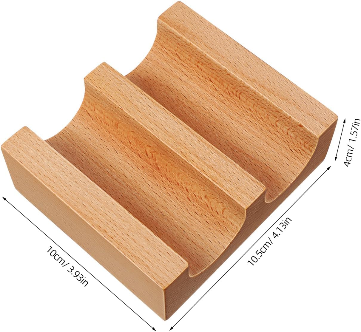 SEWACC Wooden Sushi Roll Holder U Shaped Hand Roll Sushi Stand Taco Rack Serving Tray 4.13 X 3.93 X 1.57 Inch for Snacks and Desserts