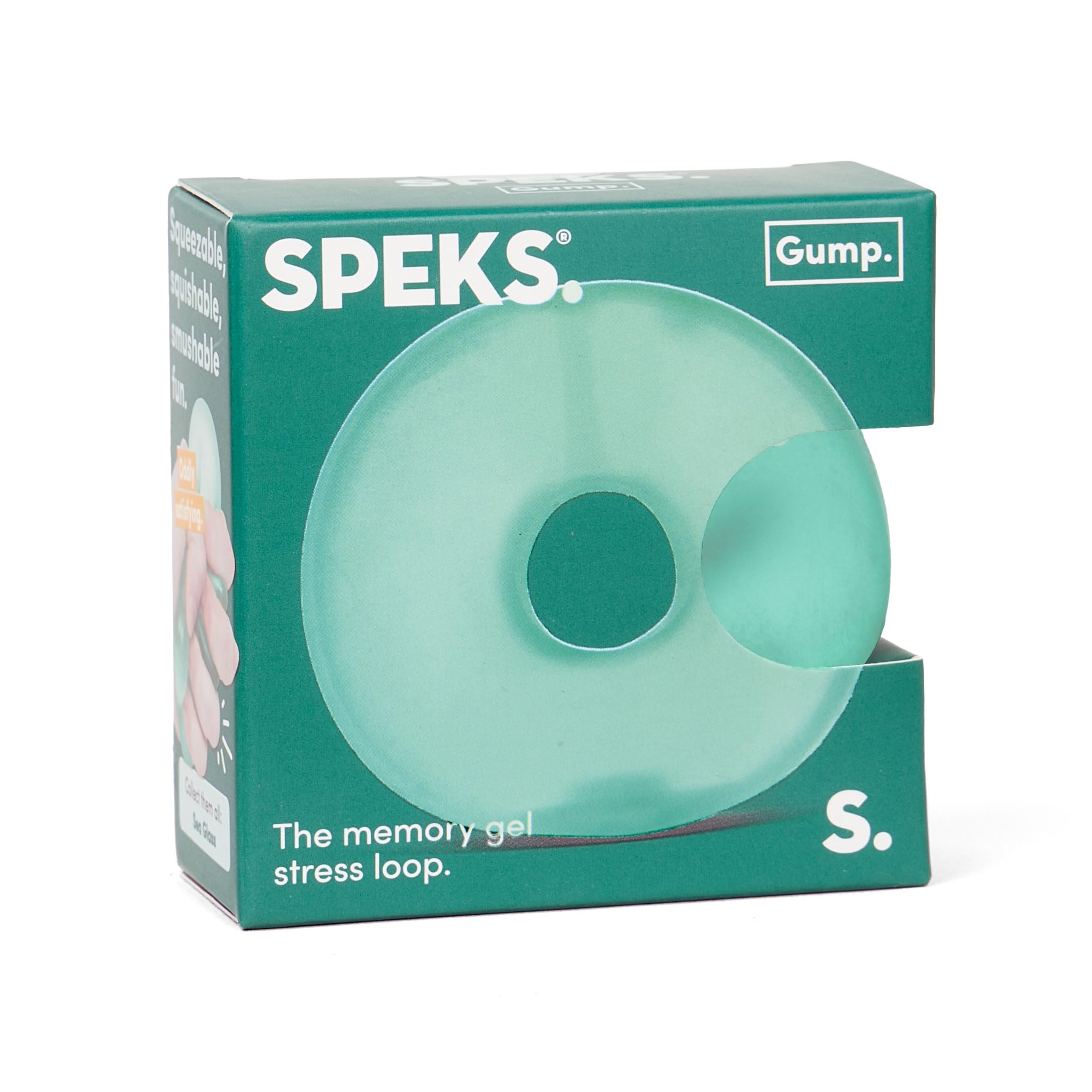 SPEKS Gump Loop | Glass | Ultra Soft Squishy Fidget Toy for Adults & Teens | Palm Sized Fun Stress Relief & Desk Toy | Squeezable Memory Loop with Gel Filling - Glass