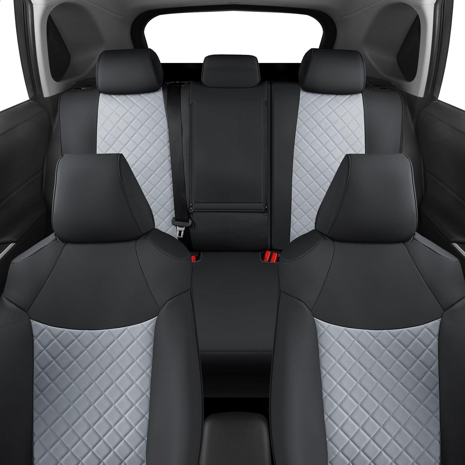 GIANT PANDA Customized Full Set Car Seat Covers Fit for Toyota Rav4 2019 2020 2021 2022 2023 2024 2025 Rav 4 XLE,LE,XLE Premium,Limited(Non-Hybrid & Adventure,TRD-Off),Front & Rear/Back (Black+Gray)