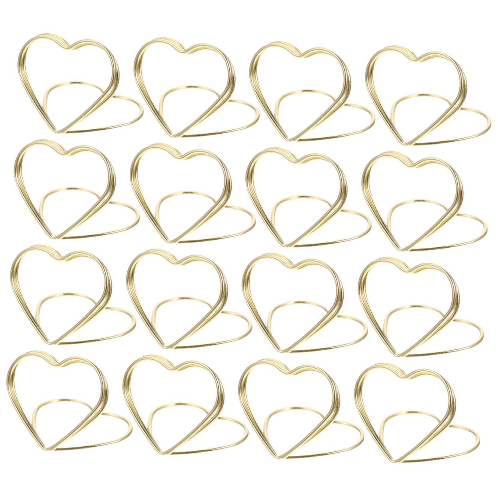 FUNOMOCYA 20pcs Heart Shaped Metal Clips for Business Cards Photos Decorative Table Card Holders Unique DIY Party Supplies Memo Stands for Events