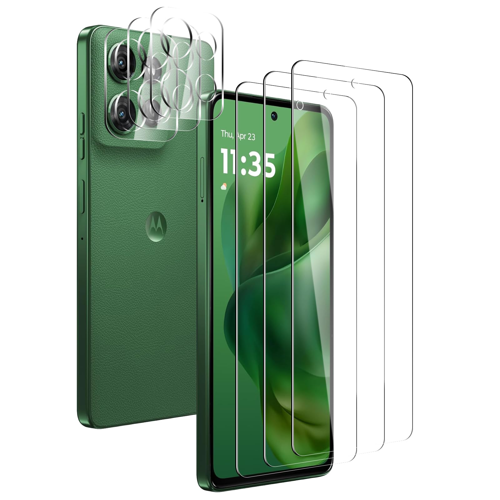 3+3 szt. do Moto G Stylus 5G 2025 ochraniacz ekranu + osłona obiektywu aparatu, odporna na zarysowania folia ze szkła hartowanego, ochrona przed upadkiem, przezroczysta HD, łatwa instalacja, twardość