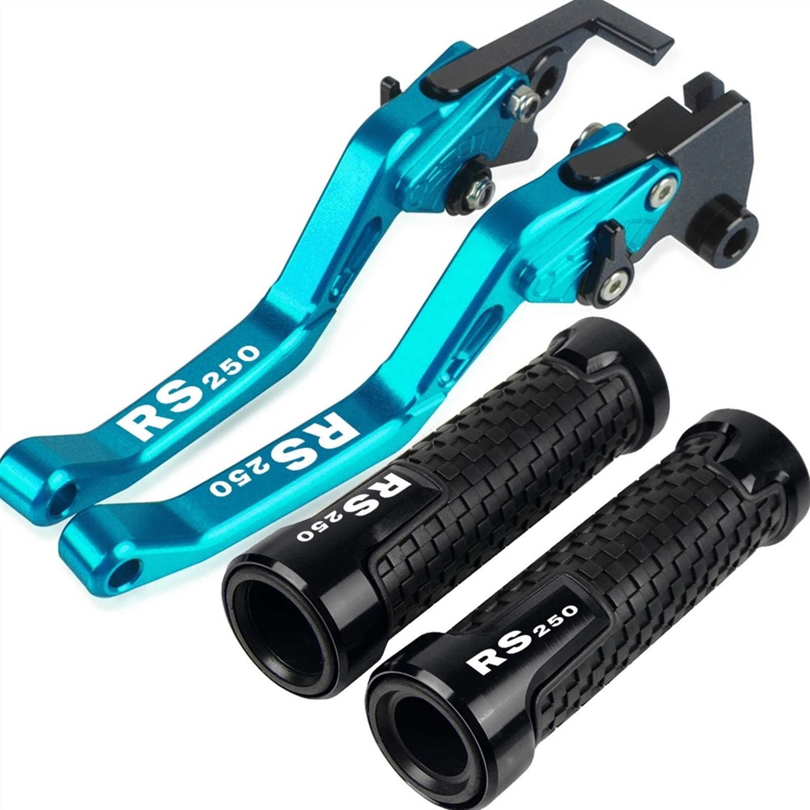 Vtaiex Blue Motorbike Accessories For Aprilia Rs250 Rs 250 1998 1999 2000 2003 Motorcycles Cnc Aluminum Handle Grips Handlebar Grip & Short Brake Clutch Lever(Blue)