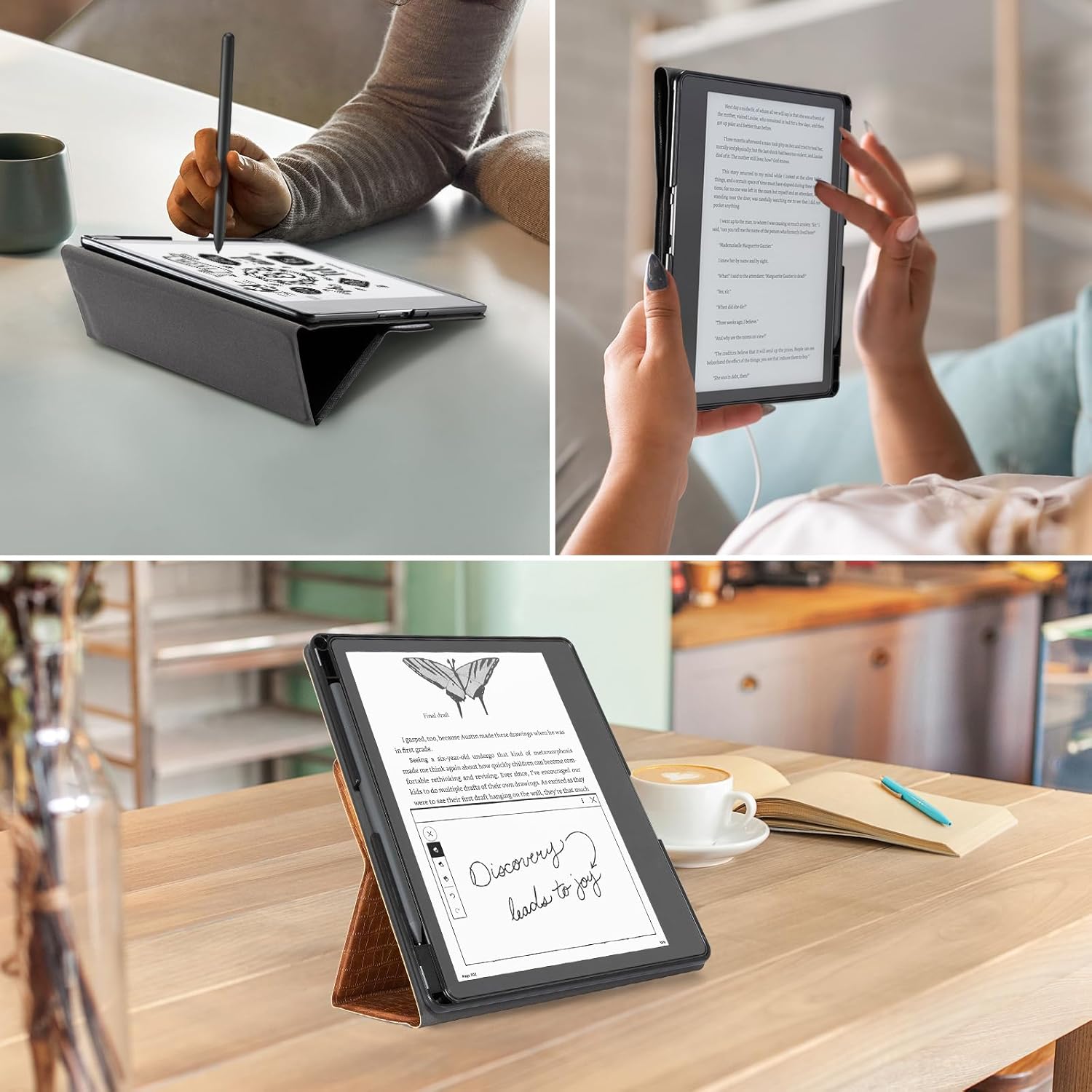 CoBak Stand Case for Kindle Scribe - Premium Folio Leather Cover with Pen Holder, Auto Sleep/Wake, and Stand Feature - Compatible with 10.2 Inch Kindle Scribe (2022/2024 Release)